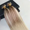 Double Drawn Omber 10 Fading to 613 Blonde Предварительно скрепленные человеческие волосы UTip Slik Straight 100 Remy Nail Кератиновое наращивание волос2912685