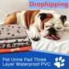 Vattentät husdjurskuddar Mat Dog Bed for Dog Urine Pads Puppy Pee Pad återanvändbar kylmatta Pet Diaper Urinkuddar#3211o