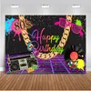 Materiale di sfondo 80 Happy Birth Birthday Showdrop PO Shoot Radio Rock Music Decorazione del partito 90's Graffiti Pittura Pografia Pops