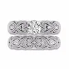 2020 New Arrival Unique Vintage Jewelry 925 Sterling Silver Round Cut White Topaz CZ Diamond Gemstones Hollow Eternity Women Bridal Ring Set