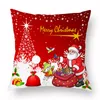 Röd Santa Claus Tree Christmas Cushion Cover Juldekorationer för Home Ornament Table Decor Xmas Gift New Year Pillow Case FWA1357