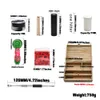 HONEYPUFF Smoking Kit Combo Custodia in legno Contenitore per cera Strumento dabber Piroga in metallo One Hitter Squeeze Pop Top Box Pipa in vetro Borsa per tabacco