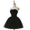Mode Strapless Short Bridesmaid Dresses Elegant Sequin Applique Wedding Party Gown Women Little Black Dress
