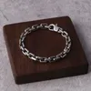 925 Sterling Silver Color Bracelet Man High Polish Curb Link Chain armband voor vintage Punk Rock Biker Mens Jewelry8594217