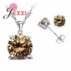 Ship Top CZ Cubic Zirconia Good Quality 925 Sterling Silver Jewelry Sets Stud Earring Pendant Necklace Jewelry Sets6503757