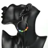 Boucles d'oreilles créoles 7 Chakra pour femmes et filles, perles en pierre naturelle colorées, grand cercle, bijoux à la mode