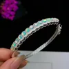 Outras pulseiras 100% real e natural Opala Bangle 925 Sterling Silver Fine Jewelry OpalBangle1235L