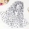 Foulards Classique Noir Et Blanc Foulard En Soie Femme Printemps Automne Polka Dot Châle Long Polyvalent Climatisation315g