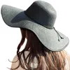 Модная женщина Big Bowknot Strail Hat Summer Floppy Flopeble Roll Up Beach Cap Women Sun Hat Fobling Beach Cap Sun 2020 307126470