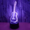 3D LED 야간 조명 터치 원격 제어 기타 빛 분위기 파티 크리스마스 선물에 대 한 7 색 작은 테이블 램프