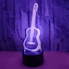 3D Illusie Licht Gitaar Led Nachtverlichting Zeven kleuren Verwisselbare Touch Afstandsbediening Sfeer Licht Kerstcadeau Kleine Tafellampen