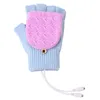 Tricot laine femme fille usb cinq doigts gants hiver garder les mitaines chaudes baisse # 301