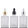 유리 피펫 튜브 골드 실버 블랙 뚜껑 에센셜 오일 화장품 Eliquid 오일에 대한 젖빛 30ML 유리 스포이드 병