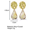 2021 INS 패션 골드 여성을위한 스터드 귀걸이 소녀 Waterdrop Drusy Drusy Drusy Druzy Earrings Jewelry