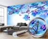 Romântico Floral 3D papel de parede 3d moderno wallpaper sopradores borboleta HD digital impressão de umidade à prova de umidade