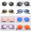 Mode Sonnenbrillen rund Metallmodell Top -Qualität UV400 -Glaslinsen für Männer Frauen Fügen Sie braunes oder schwarzes Ledertuch und alle AC3803366 hinzu