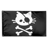 Pirate Cat Skull and Crossbone Home Flags 150x90cm 3x5ft Printing Polyester Club Team Sports Indoor With 2 Brass Grommets,Free Shipping