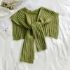 Фабрика прямой продажи Корейский вязание внешний сплошной цветной шаль женское ложное воротник завязки