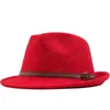 ホットウールの女性の男性Fedoraの帽子のための冬の秋のエレガントな女性ギャングスターTrilby Felt Homburg Church Jazz Hat 55-58cm調節可能