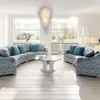 Lámparas colgantes de araña de cristal soplado a mano, luces de arte de Color blanco, iluminación LED moderna personalizada para decoración de la casa, sala de estar