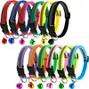 12 couleurs en nylon collier de chien réfléchissant laisses pour petits chiens chat chiot collier avec cloche fournitures pour animaux de compagnie