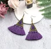 New Bohemian Colorful Tassel Earrings Boho Ethnic Long Fringed Earring For Women Drop Ear Rings Charm Jewelry Wholesale Epacket free