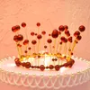 Altre forniture per feste festive Lampada a LED Topper per torta con corona di perle Decorazione di buon compleanno Toppers per decorazioni di nozze fai-da-te