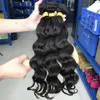 工場価格の価格のバージンの人間の髪の毛の延長インドの天然の波を持つ天然の波3束