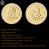 5pcs 1967 Krugerrand Fyngoud Craft 1oz Gold Gold South Africa Coin Paul Kruger التذكاري الشارة 2602