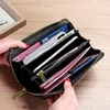 grossistkvinnor handväska joker lång plånbok multifunktionella randiga plånböcker utomhus mode casual läder förvaring plånbok för män och kvinnor 8868