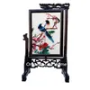 Free DHL Home Office Table Accessories Decoration Chinese Crafts Ornaments Silk Hand Embroidery Patterns Wenge Wooden Frame Christmas Gifts