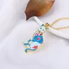 Colorful Butterfly Necklace Enamel Drop oil Pendants Necklaces Jewelry Gift Long Chain Necklace
