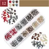 Nail Art Rhinestones Kit 3D Nails Art Decorações Brilhantes Broca De Vidro Broca De Prata Colorido Cristal Charm Strass Prego Studs