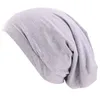 Women Satin Lined Sleep Cap Solid Color Floral Print Hair Loss Chemo Headwrap Elastic Wide Band Slouchy Beanie Slap Hat254p