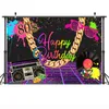 Materiale di sfondo 80 Happy Birth Birthday Showdrop PO Shoot Radio Rock Music Decorazione del partito 90's Graffiti Pittura Pografia Pops