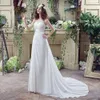 Immagini reali al 100% Abiti da sposa Abiti da sposa occidentali bianchi / avorio con perline Piega senza spalline Abiti da sposa a trapezio