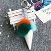 Sleutelhangers ST Jessi Ins Hoge Kwaliteit Echte Echte Monster Cream Cone Lederen Sleutelhanger Sleutelhanger Bag Charm Autosleutel Ring hanger1220U