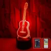 3d guitare Led veilleuses sept couleurs tactile lumière 3D tactile lumière visuelle cadeau créatif atmosphère petite Table Lamps4273927