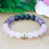 MG0958 DAINTY HEMATITE BEADED BRACELET NATURAL GEMSTONE STACKING BRACELETS CRYSTALストレッチEMF保護ブレスレット293R