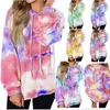 Tie Dyed Print Jumper Moda Donna O-Collo Felpe con cappuccio Manica lunga Capispalla Pullover Camicetta femminile Top Lady Casual Felpa allentata LSK1236