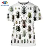 T-shirts T-shirts T-shirts Sonsspee Zomer Casual Mannen T-shirt Insecten Vogels 3D Printing T-shirts Unisex Pullover Tops Nieuwigheid Streetwear Grappige Korte Slee