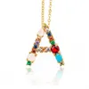 Модное простое ожерелье с 26 английскими буквами для женщин и девочек, индивидуальное ожерелье с золотыми камнями и буквами, ювелирные изделия, праздничный подарок282Z
