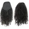 Cheveux humains brésiliens chauds serrés queue de cheval naturelle profonde bouclée une pièce clip dans les extensions de cheveux humains cordon queue de cheval pour les femmes noires 160g