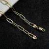 Gold Color Paper Clip Lick Chain Choker Necklace for Women Link Chain Wedding Birthday Jewelry 15 16 17 inches293I