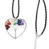 Yoga Chakra Nateral pierre arbre de vie collier cristal pendentif coeur femmes colliers bijoux de mode volonté et cadeau de sable