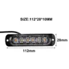 1x vitblå 6 LED Slim 12V 24V 24LED Strobe Light Car Moto Trucks LED Sida Marker Lampor Blinkande Varning Lampor Lampor