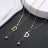 New Fashion Titanium Steel Long Tassel D Letter Pendant Necklace For Women Girls Party Prom Daily Life Fashion Necklace Jewelry2415