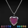 Changement de température couleur humeur collier amour coeur Photo médaillon pendentif colliers maxi déclaration charme hip hop bijoux