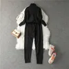 2020 New Women Sweater Suits Track Costumes 2 Piece Sets Autumn Winter Turtleneck Pullovers And Long Pants Knitted Suits Female X0923