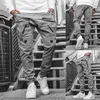 Män Casual Joggers byxor Solid Tunna lastpaket Manliga Multi-Pocket Brousers Mens Sportkläder Hip Hop Harem Pencil Pant